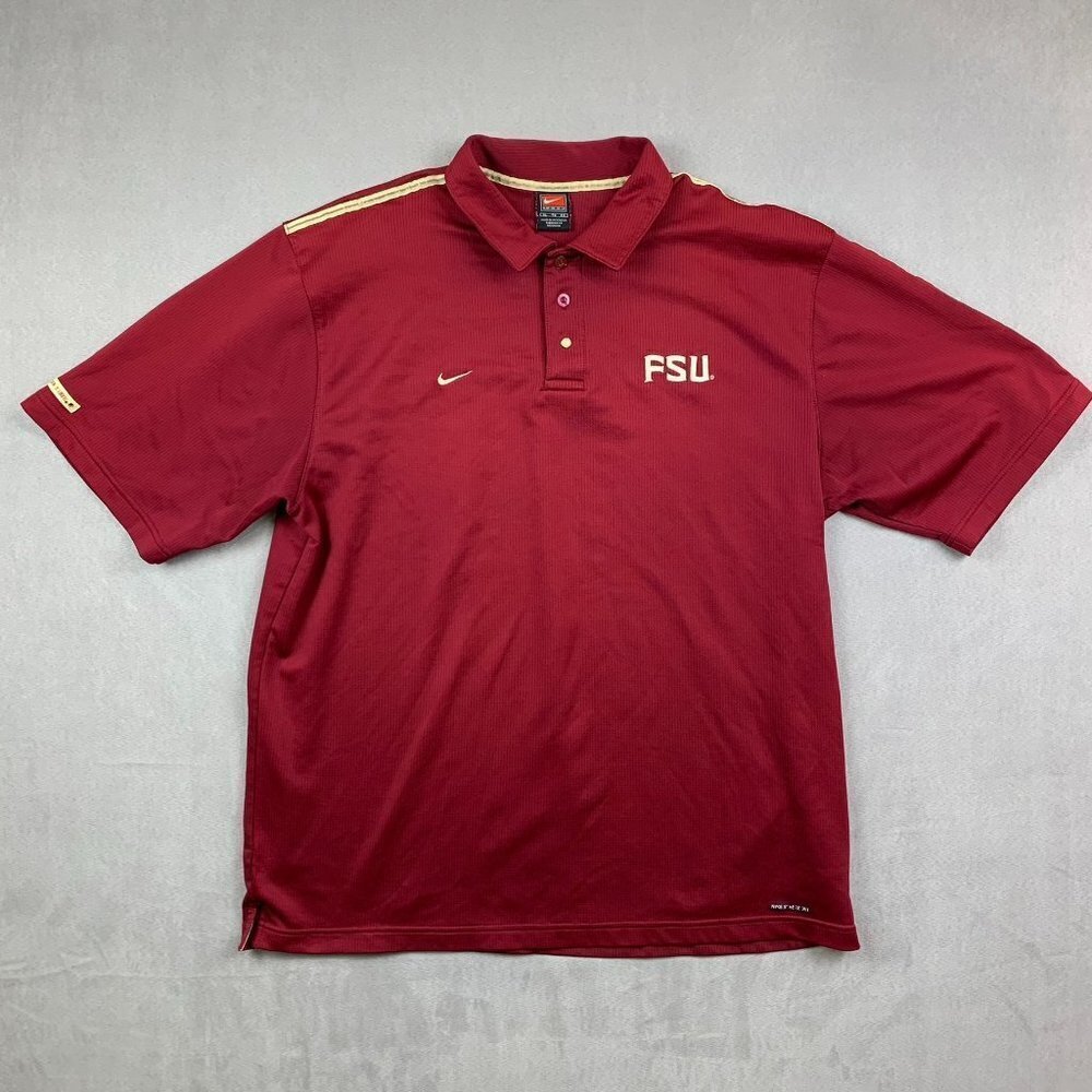Nike Red and Gold Men's Polo Shirt